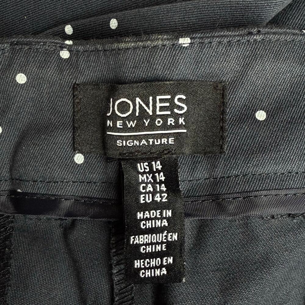 Jones New York Signature Grace Ankle Polka Dot Skinny Pants Blue Size 14 - Picture 5 of 8